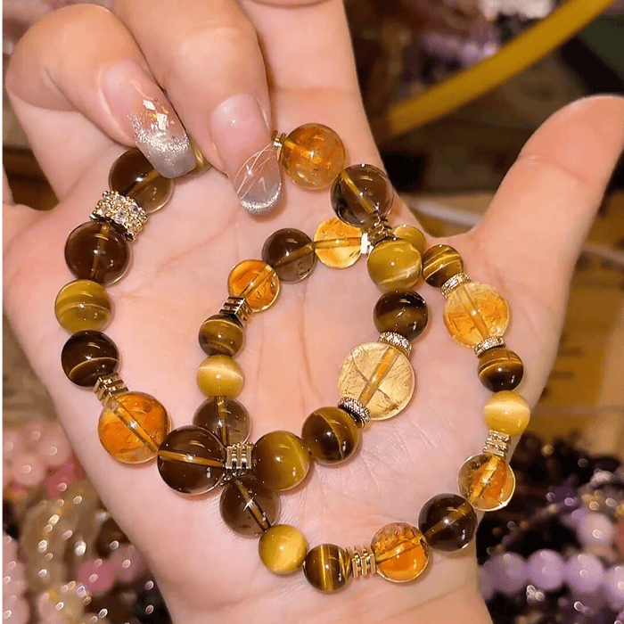 Yellow tower crystal gold tiger eye stone