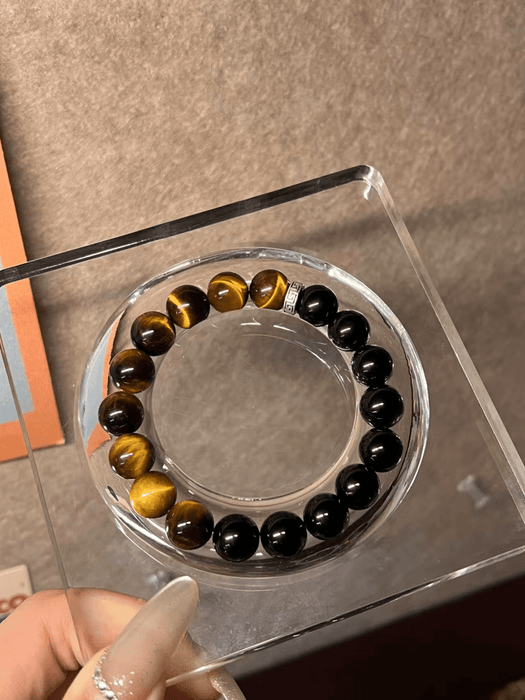 Natural obsidian tiger's eye